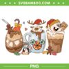 Snowman Coffee Christmas 2022 PNG, Chocolate Drink For Christmas PNG, Snowman Santa Hat Drink 2022 PNG