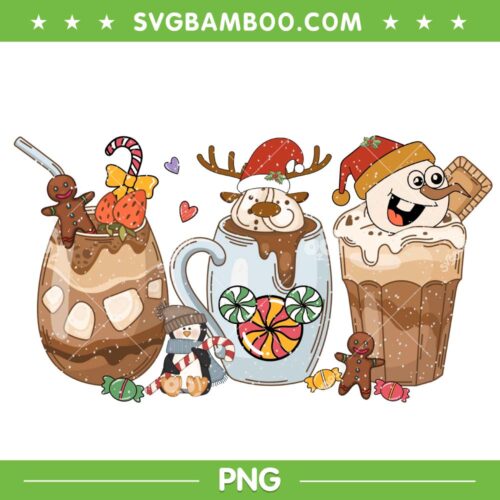 Snowman Coffee Christmas 2022 PNG, Chocolate Drink For Christmas PNG, Snowman Santa Hat Drink 2022 PNG
