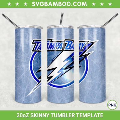 Tampa Bay Lightning 20oz Skinny Tumbler Template PNG, NHL Tampa Bay Lightning Tumbler Wrap PNG, NHL Champions Tumbler Sublimation Design PNG Download