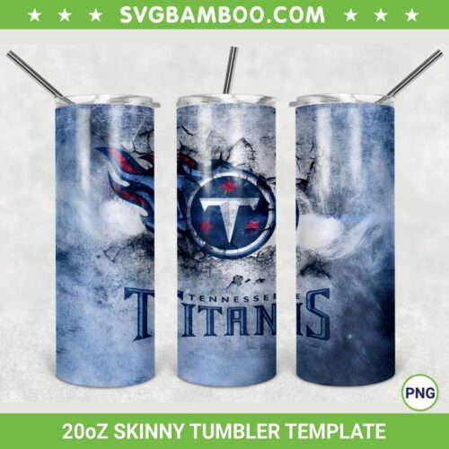 Tennessee Titans 20oz Skinny Tumbler Template PNG, NFL Tennessee Titans Tumbler Wrap PNG, Football Tumbler Sublimation Design PNG Download