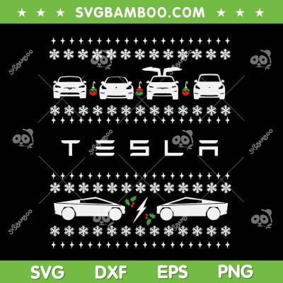 Tesla Christmas Ugly SVG, Christmas Electric Car Nikola Premium SVG, Christmas Nikola Premium SVG DXF EPS PNG