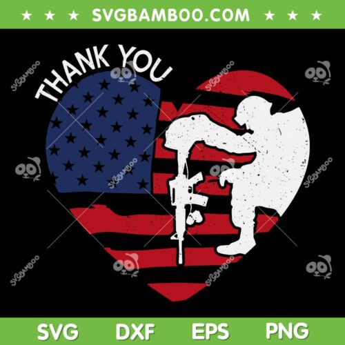 Thank You Veterans SVG, Veterans American Heart SVG, American Veterans Thank You SVG DXF EPS PNG