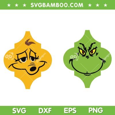 The Grinch and Max Tile Ornaments SVG, Grinch and Max Faces SVG, Circle Tile Ornament Christmas SVG DXF EPS PNG The Grinch and Max Tile Ornaments SVG, Grinch and Max Faces SVG, Circle Tile Ornament Christmas SVG DXF EPS PNG