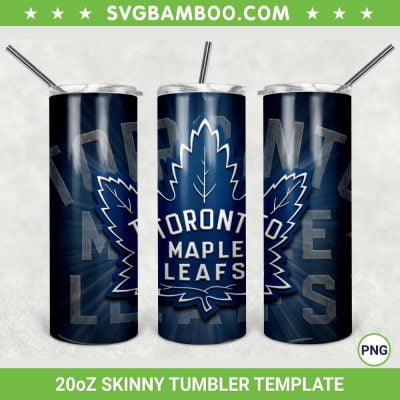 Toronto Maple Leafs 20oz Skinny Tumbler Template PNG, NHL Toronto Maple Leafs Tumbler Wrap PNG, NHL Logo Tumbler Sublimation Design PNG Download