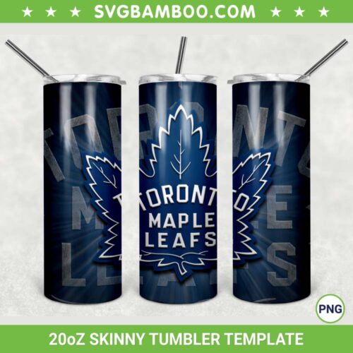 Toronto Maple Leafs 20oz Skinny Tumbler Template PNG, NHL Toronto Maple Leafs Tumbler Wrap PNG, NHL Logo Tumbler Sublimation Design PNG Download
