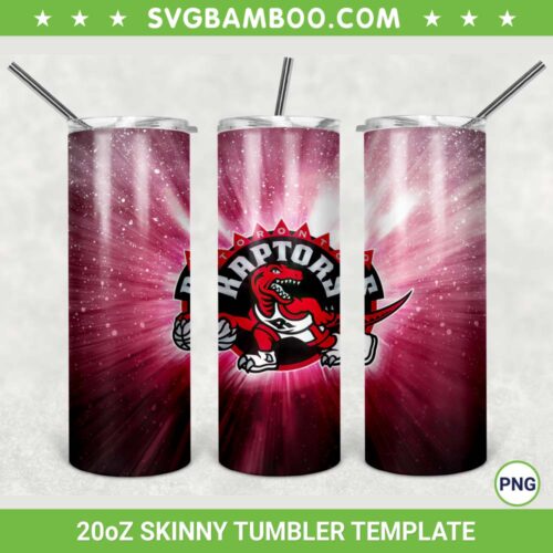 Toronto Raptors 20oz Skinny Tumbler Template PNG, Toronto Raptors Logo Tumbler Wrap PNG, Basketball Sports Tumbler Sublimation Design PNG Download