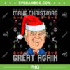Trump 2024 Make Christmas Great Again Ugly PNG, Trump 2024 Santa Hat PNG, Funny Joe Biden PNG