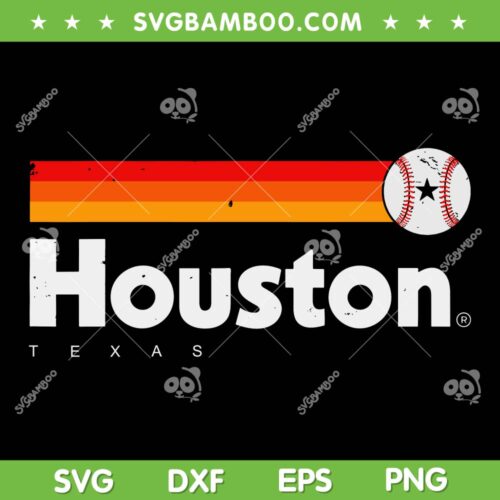 Vintage Houston Love Baseball SVG, Astros Strong Vintage Stripes SVG, Houston Vintage Astros Baseball Ball SVG DXF EPS PNG