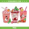 Xmas Coffee Latte Cocoa PNG, Snowman Reindeer Santa Cofee PNG, Christmas Pink Drink Reindeer PNG