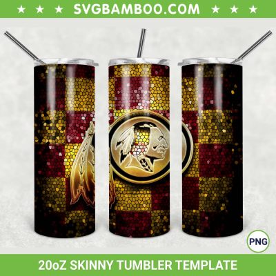 Washington Football Team 20oz Skinny Tumbler Template PNG, NFL Washington Football Team Tumbler Wrap PNG, Football Team Tumbler Sublimation Design PNG Download
