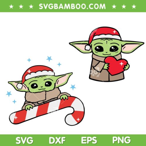 Baby Yoda Candy Cane SVG, Star Wars Yoda Christmas SVG, Star Wars Yoda Candy Cane SVG DXF EPS PNG