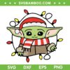 Baby Yoda Christmas Lights SVG, Yoda Warm Christmas Scraf SVG, Star Wars Cute Baby Yoda Xmas SVG DXF EPS PNG