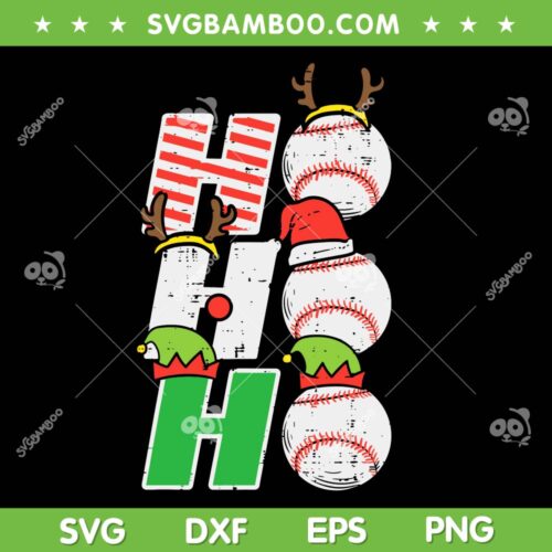 Baseball Ho Ho Ho Christmas SVG, Ho Ho Ho Baseball SVG, Funny Christmas Baseball SVG DXF EPS PNG