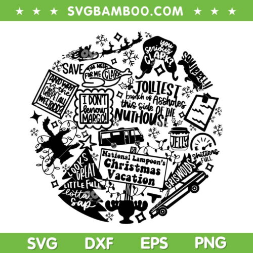Christmas Vacation Collage SVG, National Lampoon's Christmas Vacation SVG, Merry Christmas SVG DXF EPS PNG
