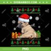 Cute Pug Santa Hat Ugly Christmas PNG, Christmas Pug PNG, Dog Santa Hat PNG
