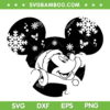 Disney Ear Mickey Christmas SVG, Mouse Ears Xmas Snowflake SVG, Disney Mickey Ear Funny Mickey Mouse SVG DXF EPS PNG