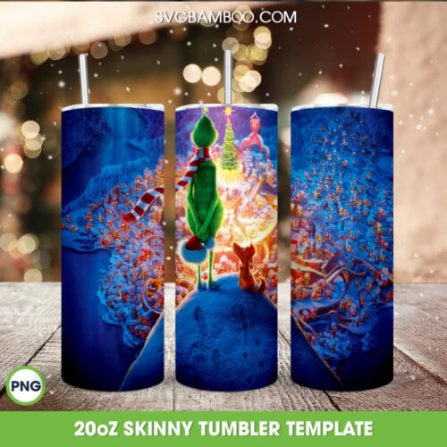 Dr Seuss The Grinch 20oz Skinny Tumbler Template PNG, Xmas The Grinch Tumbler Wrap PNG, Grinch Christmas Tumbler Sublimation Design PNG Download