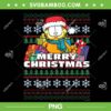 Garfield Merry Christmas PNG, Santa Garfield Ugly Sweater PNG, Funny Garfield Christmas PNG