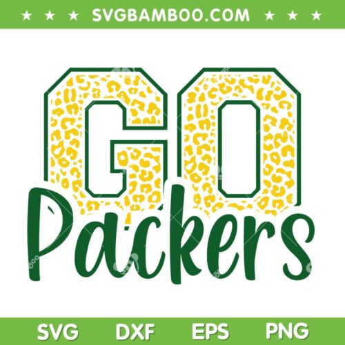 Go Packers Leopard SVG, Green Bay Packers Football SVG, Go Packers SVG DXF EPS PNG