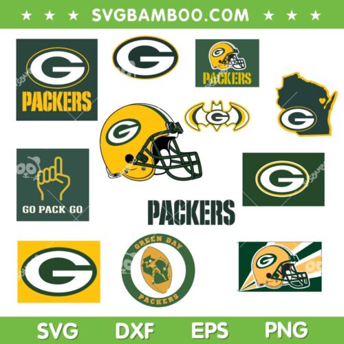 Green Bay Packers SVG Bundle, Packers Football SVG Bundle, Go Pack Go SVG Bundle DXF EPS PNG
