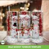 Merry Christmas Snowman Leopard 20oz Skinny Tumbler Template PNG, Snowman Merry Christmas Tumbler Wrap PNG, Christmas Tumbler Sublimation Design PNG Download