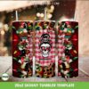 Messy Bun Buffalo Plaid 20oz Skinny Tumbler Template PNG, Merry Mama Tumbler Wrap PNG, Skull Christmas Tumbler Sublimation Design PNG Download