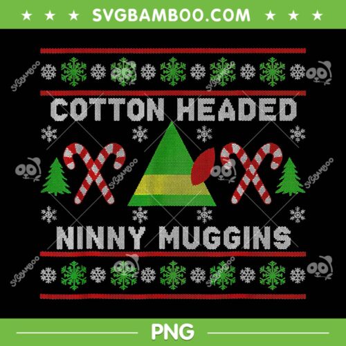 Ninny Muggins Cotton Headed PNG, Buddy The Elf PNG, Christmas Elf PNG, Christmas Sweater PNG