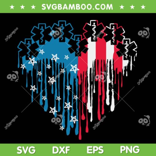 Nurse Heart Red Blue SVG, Heart Magic Colour SVG, Heart Shape Blue And Red Combine SVG DXF EPS PNG