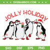 Penguins Jolly Holiday SVG, Christmas Penguin Santa 2022 SVG, Penguin Santa Hat Candy Cane SVG DXF EPS PNG