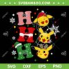 Pikachu Ho Ho Ho Christmas SVG, Pokemon Christmas Santa Hat SVG, Disney Xmas Cute Pikachu SVG DXF EPS PNG