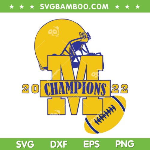 Retro Michigan Championship SVG, Wolverines Football 2022 SVG, Michigan Football SVG DXF EPS PNG