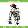 Star Wars R2D2 Christmas SVG, Star Wars Christmas Tree Lights Wear Hat SVG, Xmas Star Wars Robot R2D2 SVG DXF EPS PNG