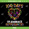 100 Days Of School Autism Awareness PNG, Happy 100th Day Autism PNG, 100 Days Of School PNG