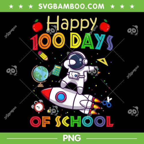 Astronaut Happy 100 Days Of School PNG, Kid Dabbing 100th Day PNG, 100 Days Of School PNG