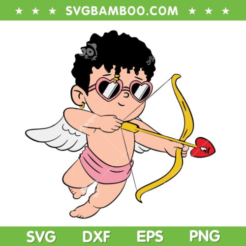Bad Bunny Cupid SVG PNG, Cute Baby Benito Cupid SVG, Bad Bunny Valentine DXF EPS SVG PNG