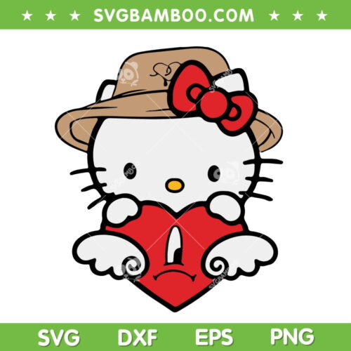Bad Bunny Hello Kitty SVG PNG, Hello Kitty Un Verano Sin Ti SVG, Hello Kitty Valentine DXF EPS SVG PNG