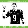 Joe Burrow SVG PNG, Football Bengals Burrow 9 SVG, Cincinnati Bengals Cut Files Digital Downloads