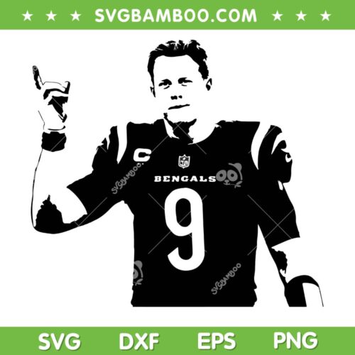 Joe Burrow SVG PNG, Football Bengals Burrow 9 SVG, Cincinnati Bengals Cut Files Digital Downloads