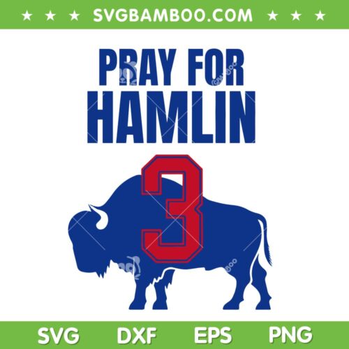Pray for Hamlin 3 SVG PNG, Damar Hamlin SVG Digital, Football Fan Lover Damar Hamlin DXF EPS SVG PNG