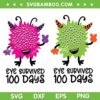 Eye Survived 100 Days Of School SVG, 2 File Monster 100th Day of School SVG PNG, 100th Day Eye Survived DXF EPS PNG SVG