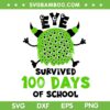 Eye Survived 100 Days Of School SVG PNG, 100th Day of School SVG, 100 Days Cut Files Digital Downloads