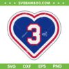 Hamlin Number 3 Heart SVG PNG, Love Damar Hamlin 3 SVG, Damar Hamlin Heart DXF EPS SVG PNG