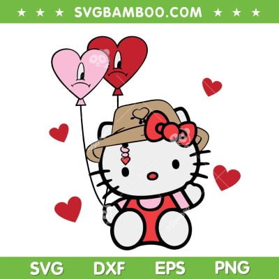 Hello Kitty Bad Bunny SVG PNG, Benito Is My Valentine SVG, Valentine Day DXF EPS SVG PNG