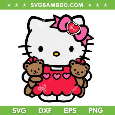 Hello Kitty Valentine Teddy Bear SVG PNG, Valentino Hello Kitty SVG, Teddy Bear DXF EPS SVG PNG Hello Kitty Valentine Teddy Bear SVG PNG, Valentino Hello Kitty SVG, Teddy Bear DXF EPS SVG PNG