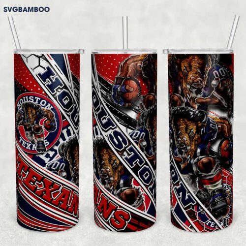 Houston Texans 20oz Skinny Tumbler Template PNG, Houston Texans Logo Tumbler Wrap PNG, NFL Football Tumbler Sublimation Design PNG Download