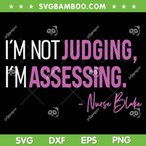 Im Not Judging Im Assessing Nurse Blake SVG PNG, Nurse Quote SVG, Nurse Blake DXF EPS SVG PNG