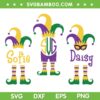 Kids Mardi Gras Customized Name SVG PNG, Mardi Gras Sofie Sug Daisy SVG, Happy Mardi Gras DXF EPS SVG PNG