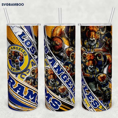 Los Angeles Rams 20oz Skinny Tumbler Template PNG, NFL Los Angeles Rams Tumbler Wrap PNG, Football Logo Tumbler Sublimation Design PNG Download