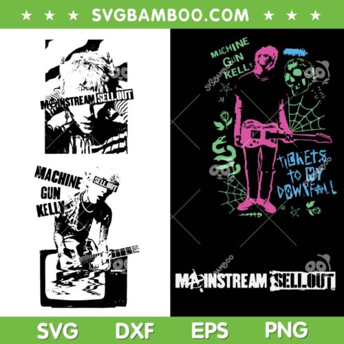 Machine Gun Kelly SVG Bundle, LimsayK Machine MGK SVG Bundle, MGK Singer Rapper DXF EPS SVG PNG