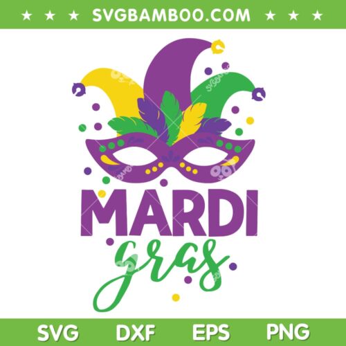 Mardi Gras Capuchon Mask SVG PNG, Funny Mardi Gras Mask SVG, Carnival Mask DXF EPS SVG PNG